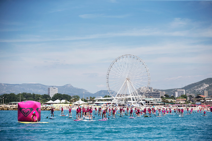 Course de Stand-Up Paddle à Marseille organisé par Roxy #RunSupYoga.