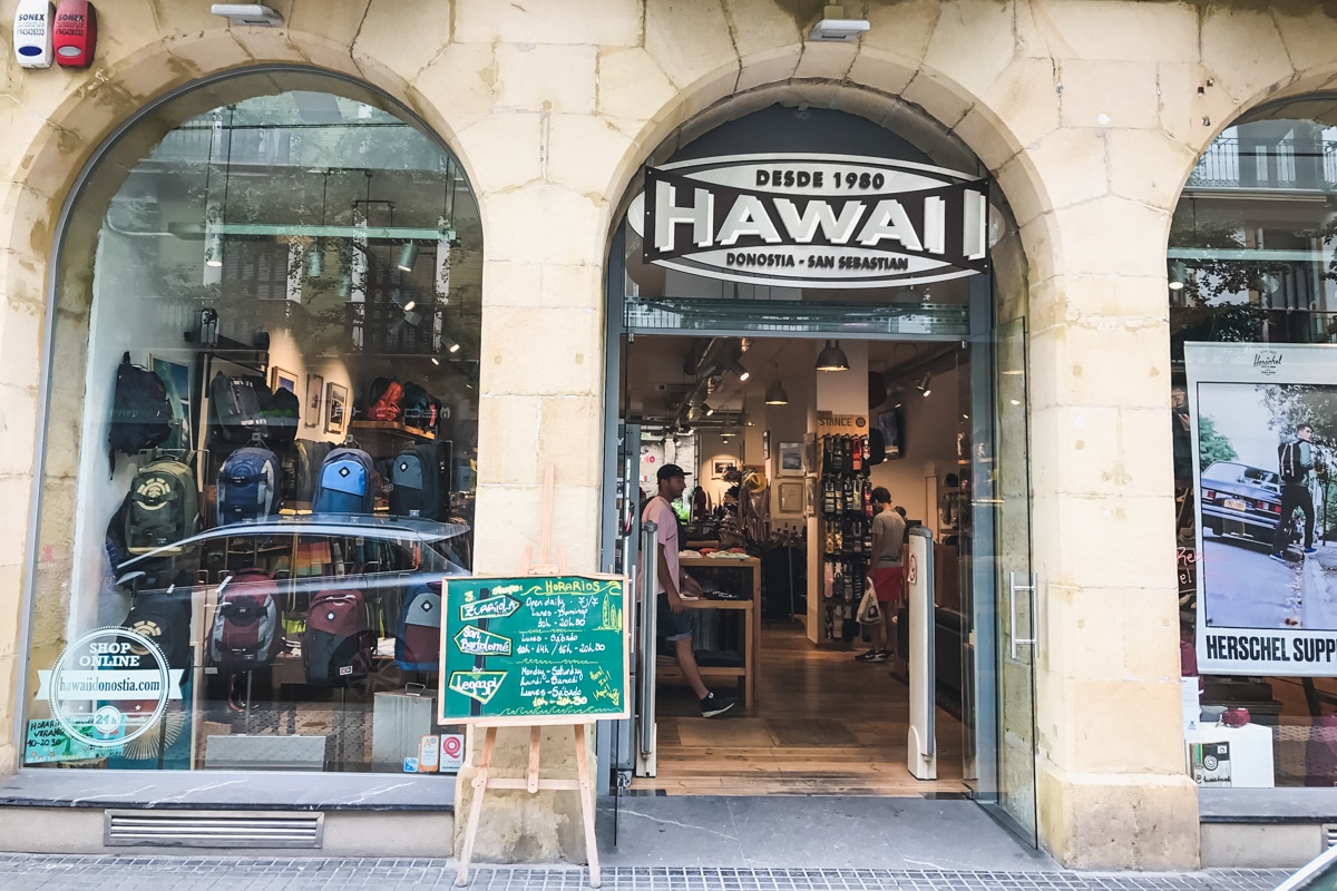 Boutique Hawaii Surf à Saint-Sebastian en Espagne