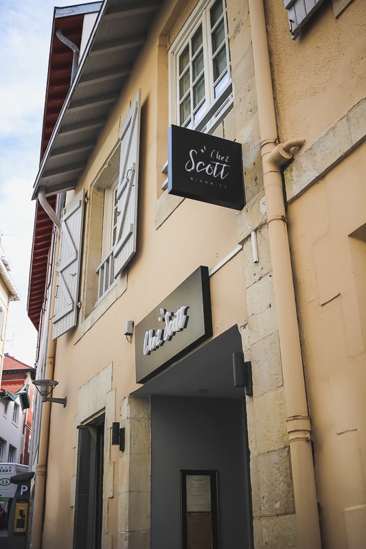 Restaurant Chez Scott à Biarritz, 6 rue Jean Bart, cuisine du chef Scott Serrato