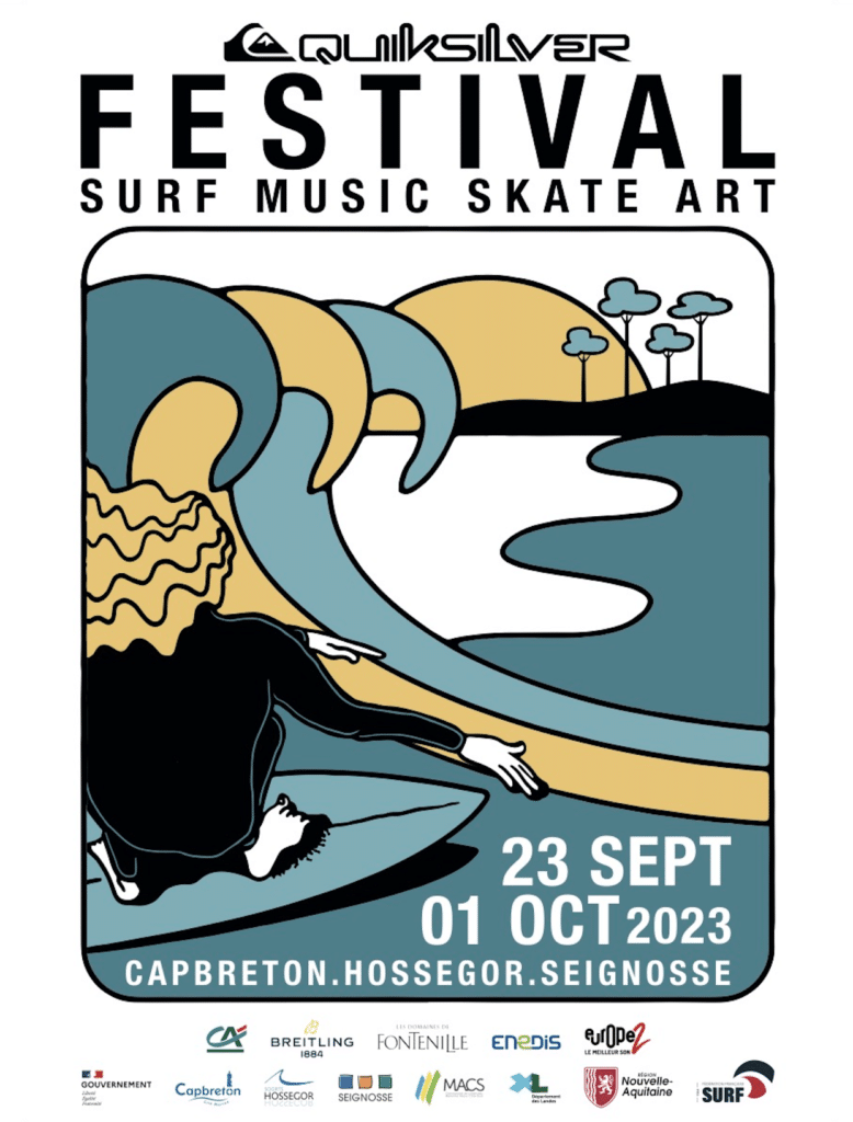 Quiksilver Festival du 23 septembre au 1er octobre 2023. Surf Music Skate et Art par Jeremy Flores.