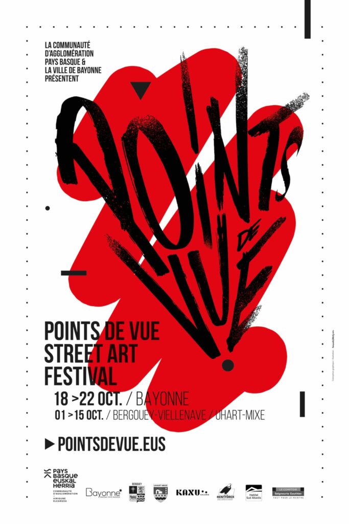 Festival de streetart Points de vue du 18 au 22 octobre 2023 à Bayonne au Pays basque