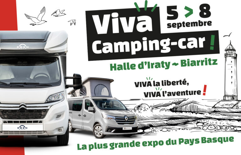 Exposition Viva Camping Car halles d'Iraty à Biarritz en septembre 2024